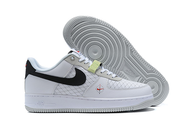 Women's Air Force 1 Low Top White/Black Shoes 068